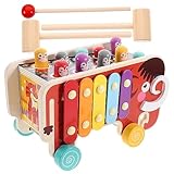 ERINGOGO 1 Satz Pflock-schlagbank Hämmerbank Aus Holz Stielspielzeug Schlagspielspielzeug Bälle Schlagende Spielzeuge Xylophon-musikspielzeug Push-Pull-Spielzeug Baby Hammer Hölzern Sport