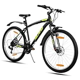 Hiland Mountainbike 26 Zoll, 18 Gang Herren und Damen MTB mit Doppelte Scheibenbremsen, 26 Zoll Mountainbike für Erwachsene mit Federgabel, MTB für Männer und Frauen, Gelb