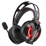 Eighosee Gaming-Headset, PC-Headset mit Geräuschunterdrückung, Mikrofon, Gaming-Kopfhörer für/Super/64