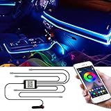 Wilktop LED Innenbeleuchtung Auto 6m LED Auto LED Strip RGB Streifen Licht Neonleuchtleisten Ambientebeleuchtung Innenraumbeleuchtung Lichtleiste Mit App