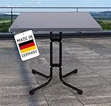 Gardissimo Boulevard Klapptisch Industrial 80 x 80 cm, Gartentisch, wetterfest, platzsparend klappbar, mit Niveauausgleich, anthrazit Schiefer-Optik