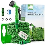 Fepro® Flexibler Gartenschlauch mit 7 Funktion 15m basic,...