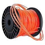 Bosuya Trimmerfaden Trimmer Schnur Rasen Mähfaden 2,4 mm x 100m Orange Rot 5-Kant Mähfaden Nylon Rasentrimmer Faden Durchmesser Dauerhaft