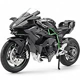 Risopen 1:12 Motorrad Modell Kompatible für Kawasaki Ninja H2R Metall Diecast Motorrad Modell Spielzeug Mini Moto Geschenk (schwarz)