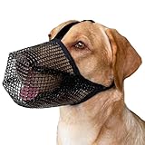 Maulkorb aus weichem Nylon, verstellbar, atmungsaktiv, Netzstoff, Mundschutz, Anti-Bellen, Beißen, Lecken, Schwarz, Größe XS