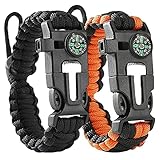 flintronic Paracord Survival Armband, 5-in-1 Outdoor...