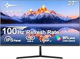 Minifire- Monitor- 27-Zoll-Bildschirm im rahmenlosen Design, IPS, 120Hz, USB Tpye-C, FHD(1080P), sRGB110%, 300 Nits, FreeSync, Eye-Care, HDMI USB Type-C Anschlüsse, unterstützt VESA - Schwarz