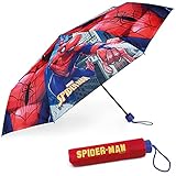 BONNYCO Regenschirm Kinder Spiderman Regenschirm Sturmfest mit Verstärkter Struktur - Klappschirm mit für Tasche, Rucksack oder Reise | Regenschirm Klein Jungen - Geschenke für Jungen Blau