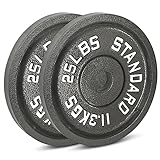 Olympische Hantelscheiben aus Gusseisen, freie Gewichte mit 5,1 cm Loch und rostfreier Hammerschlagoberfläche, ideal für Krafttraining, Crossfit-Ausrüstung und Heim-Fitnessstudio-Set, paarweise