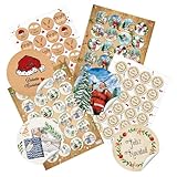 Logbuch-Verlag 96 Weihnachtsaufkleber spanisch Feliz Navidad Weihnachtssticker zum Beschriften Spanien Sticker Weihnachten 4 cm