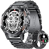 LIGE Militärische Smartwatch Herren mit Telefonfunktion,1.39' HD Touchscreen mit 100 Sportmodi Fitnessuhr mit Herzfrequenz Schlafmonitor SpO2 Schrittzähler, 5ATM Wasserdicht 400mAH