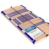 Stabiler Lattenrost 100% BUCHE Lattenrahmen - Nicht verstellbar, starr - SCHULTERFRÄSUNG, 7 Zonen, 44 Federleisten, Härte-Regulierung, Mittelgurt - FIX Comfort 44® - fertig montiert (90x200cm)
