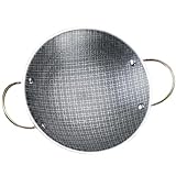 Holibanna Edelstahl Paella Pfanne mit Doppelgriffen 22cm Hochtemperaturbeständig Polierte Oberfläche Hot Pot und Meeresfrüchte Kochtopf für Küche und Induktion