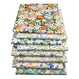 Odot 8 Stück Stoffe zum Nähen, Patchwork Stoffe Paket Jacquard Ornament Gobelin Möbelstoff für Quilten DIY Handwerk Scrapbooking, Dekostoffe Handwerken (Grün,25x25cm)