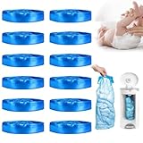 12 stück Nachfüllkassetten, 4.5m Nachfüllfolie Windeleimer, Windeleimer Nachfüllkassetten Kompatibel für Angelcare, für Achteckiger, für Litter locker(Blau)