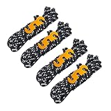 Dcfbkl 4lot Fallschirmleine für Outdoor-Ausrüstung, Zeltseil, reflektierendes Paracord für Camping und Outdoor-Sport-Zelt, Sicherungsleine