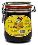 ImkereiBeck® - Echter Deutscher Imkerhonig im 1kg /1000g Honigtopf - Honig vom Imker aus Bayern im wiederverwendbarem hochwertigem Bügelglas (Buchweizenhonig)