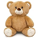 Milaboo® kuschelweicher Teddybär groß 35 cm I Kuscheltier Baby in beige inkl. Postkarte I Liebevoll designter Kuschelbär zum Verlieben I super weiches Plüschtier zum Verschenken (35 cm)