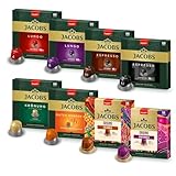 Jacobs Kaffeekapseln Vielfaltsbox, 8 Sorten, 6 x 20 + 2 x 18 Getränke, Nespresso* kompatible Kaffee Kapseln, 156 Kapseln