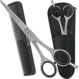 DREI SCHWERTER - Rostfreie professionelle Haarschere Friseurschere im Etui, NEU mit Kamm und Tuch