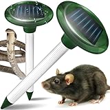 Retoo Maulwurf Vertreiber Solar Wasserdicht 2 Stück Garten Maulwurfbekämpfung, Ultraschall Maulwurfschreck und Maulwurf, Tiervertreiber Wühlmausvertreiber mit Vibrations, Wühlmausschreck, Mausabwehr