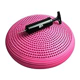 #DoYourFitness x World Fitness Ballsitzkissen - Ideales Bürostuhl Kissen & Balance Sitzkissen für Fitness, Reha & Rückentraining - 32 cm Durchmesser mit Noppenoberfläche + Pumpe - Pink