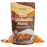 Bio Kurkuma Pulver 1kg (1000 g) von Monte Nativo, gemahlen | 3% Curcumin | Nahrungsergänzungsmittel | Kurkuma für goldene Milch | Curcuma aus Indien, geprüft und abgefüllt in Deutschland | Ayurveda