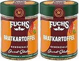 Fuchs Gourmet Selection Klassisch/Heimisch – Bratkartoffel Gewürzsalz, nachfüllbares Kartoffel Gewürz, Salz zum Würzen von Brat- & Ofenkartoffeln, Pommes Frites & Co, vegan, 70 g (Packung mit 2)