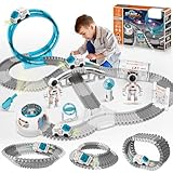 VATOS Raum Rennstrecken Track Spielzeugautos für Kinder, 205 pcs Konstruktion Rennstrecken mit 1pcs Auto und Flexible Track Set erstellen Geschenke für 3 4 5 6 Jahre alt Jungen Mädchen