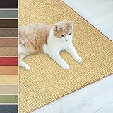 Floordirekt Sisal Fußmatte Teppich Vorleger Kratzteppich Katzenmöbel Kratzmatte Sisalmatte, widerstandsfähig & in vielen Farben und Größen erhältlich (100 x 100 cm, Natur)