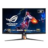 ASUS ROG Swift PG32UQXR - 32 Zoll 4K UHD Gaming Monitor - 160 Hz, 1ms GtG, Adaptive Sync, FreeSync, DisplayHDR 1000 - Fast-IPS FALD, Quantum Dot, 16:9, 3840x2160, DP, HDMI 2.1, USB-Hub, ergonomisch