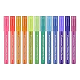 Textmarker, fluoreszierende Farbe, Glitzer-Marker für Kinder und Erwachsene, Kunst, Journaling und Skizzieren, fluoreszierender Journaling-Marker, 12 Stück