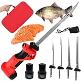 Soflightmok 12 V Kabelloses Elektrisches Filetiermesser Mit 4 Rasiermesserscharfen Klingen, Kabelloses Filetiermesser Mit 2 Wiederaufladbare Akkus, 1 SchnellladegeräT, 1 Aufbewahrungs-Tragetasche