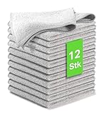 Kemes Mikrofaser Putztücher Set 12x Stück streifenfrei Reinigungstücher Poliertuch Microfaser | 30x30 cm (Grau, 12)