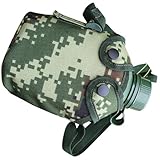Abaodam Aluminiumlegierung Wasserflasche 1 Liter Militärkantine mit Tragetasche Camping Outdoor Survival Trinkflasche für Abenteuer