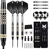 MageRabbit Dartpfeile mit Metallspitze 3pcs,Stahlspitzen-Dartpfeile-Set, 21g Steeldarts+ Aluminium Schaft mit Flights+Dart Zubehör,Stahlspitzen-Set,Hochwertige Dartgeschenke