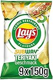 Lay's Subway Chicken Terriyaki - Knusprig gewürzte Kartoffelchips für eine gelungene Party (9 x 150 g) (Verpackungsdesign kann abweichen)