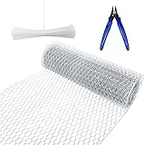 Hasendraht Sechseckdraht, 0.35 x 3m Kaninchendraht, Galvanized Hexagonal Mesh With Cutting Pliers and Cable Ties for Poultry Fencing, Gardening, Crafts, Flowers, Drahtgitter, Volierendraht.