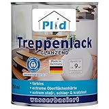 PLID® Treppen - Klarlack - glänzend - zum Versiegeln von Kork- Parkett & Holzfußböden, Holztreppen sowie Möbeln im Innenbereich stoß - schlagfest strapazierfähig - Made in Germany 0,75l