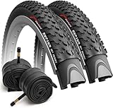 Fincci MTB Reifen 27,5 - Paar Fahrrad Reifen 27.5 x 2.10 Zoll 54-584, Fahrrad Mantel Oncamp mit Schrader fahrradschlauch 27,5 für Mountainbike, E Bike, Hybrid Offroad Bicycle - 2er Pack FaltReifen
