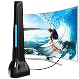 DVBT2 Antenne, DVB-T/DVB-T2-Antenne, Stärkere Stabantenne für digitales Fernsehen/Digital TV/DAB Radio/DVB-T2 Tuner Stick, Maximale Signalqualität - Mit Magnetfuß 3m Kabel - Blau