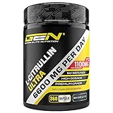 L-Citrullin 360 Kapseln - Extra hochdosiert mit 1100 mg je Kapsel - 6600 mg pro Portion - L-Citrullin DL-Malat 2:1 aus pflanzlicher Fermentation - Ohne unerwünschte Zusätze - Laborgeprüft