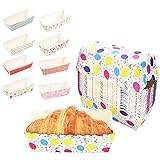 BUZIFU 100 Stück Einweg mini kuchenformen Muffinförmchen-Set Einwegbackformen Rechteck papierbackform Kuchen Papier-kastenform mit schönem aussehen für Kuchen, Brot und Muffins, 11x4.7x3.5cm