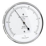 Fischer 122.01 - synthetisches Haar-Hygrometer - 103mm Luftfeuchtigkeitsmesser aus Edelstahl Made in Germany - silber