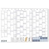 XXL Wandkalender 2024 Jahresplaner DIN A1+ 89x63 cm...