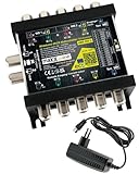 maxx.onLine unicable Multischalter Einkabelsystem für 1-2 Satelliten & 32 Teilnehmer inkl. 18V F-Stecker Netzteil, Einkabel-Multischalter kaskadierbar