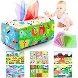 URMYWO Baby Spielzeug 6 Monate,Tissue Box Spielzeug - Montessori - Sensorik, Kontrast BabySpielzeug 0 6 12 Monate, Junge Mädchen Kinder Frühes Lernspielzeug Baby Geschenk