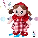 Hopearl Sprechende singende Puppe wiederholt was Sie Sagen, elektrisches interaktives animiertes Spielzeug, sprechender Plüsch-Kumpel, Geburtstagsfest für Kleinkinder, 20,3 cm (Girl)