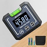 ALLmeter Digitaler Winkelmesser Winkelmessgerät Magnetfuß Füllstandsblasenfläschchen 90° LCD Winkelfinder Neigungsmesser Mini Level Box Wasserwaage für Holzbearbeitung Bauwesen Tischkreissäge Wand