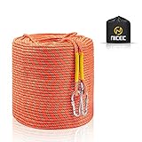 Nice C Kletterseil, Seil, Seil mit Karabiner, Statisches Kletterseil, Fluchtseil, Kletterausrüstung 10 mm, 32 Fuß/64 Fuß/96 Fuß/160 Fuß/230 Fuß/500 Fuß/985 Fuß/1000 Fuß mit Tragetasche (70 m/230 Fuß)